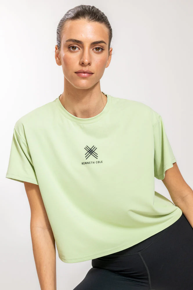טופ אימון לנשים X Back Top בצבע ירוק בהיר - Image 7