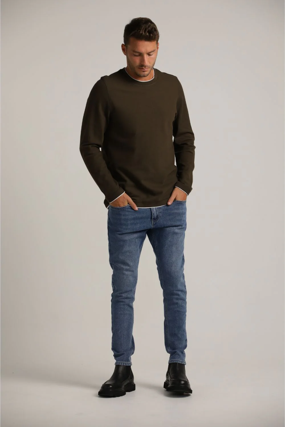 טישירט ארוכה בסגנון שתי שכבות | קנת קול - Image 5