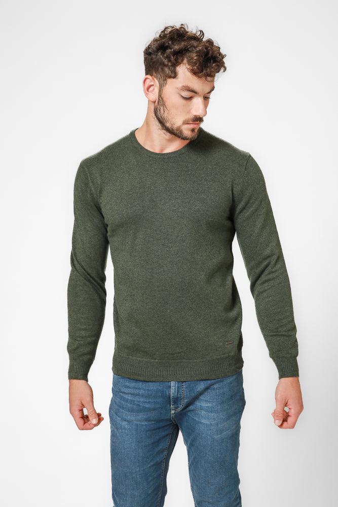 סריג LAMBSWOOL בצבע ירוק זית - Image 3