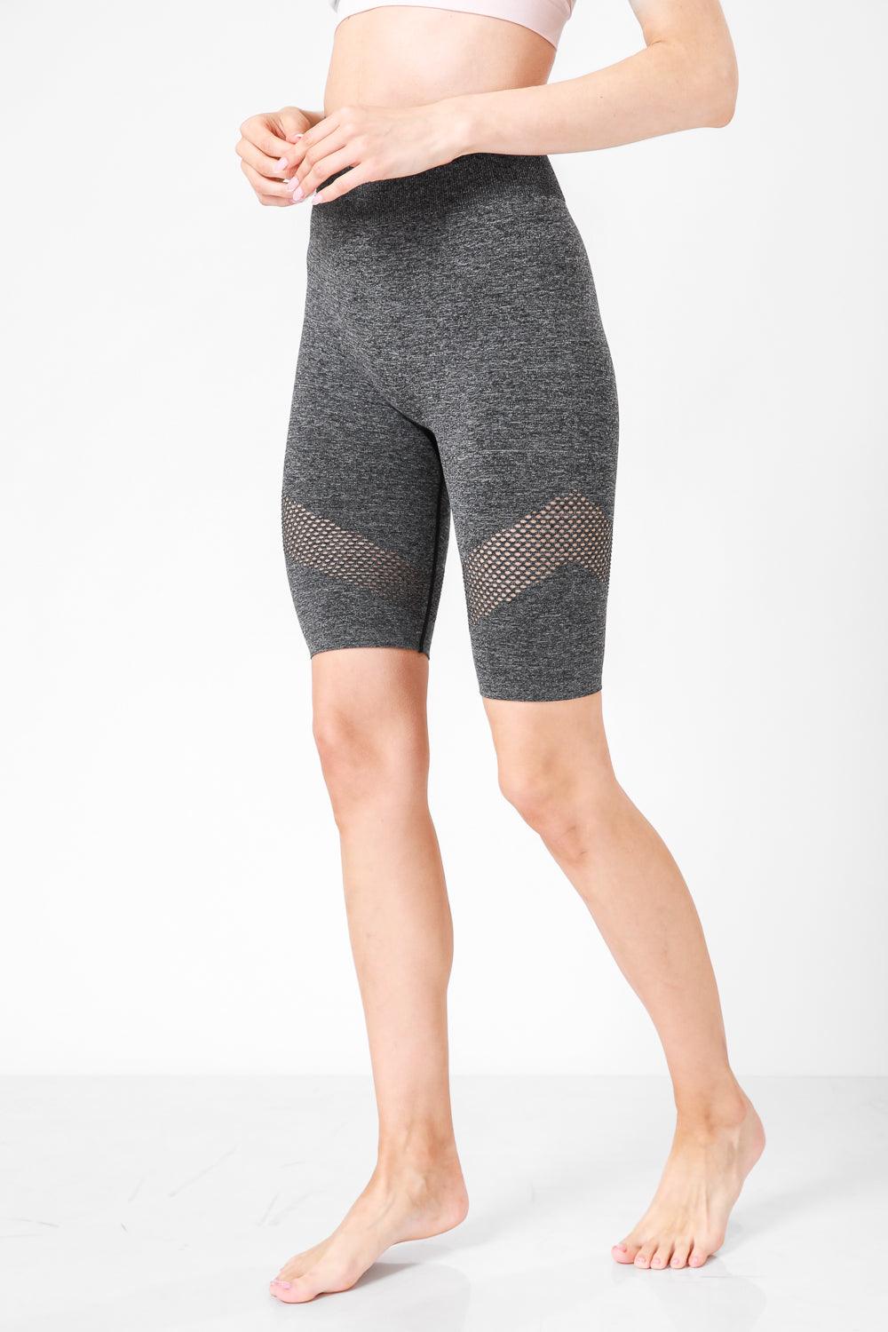 טייץ בשילוב רשת בצבע אפור כהה