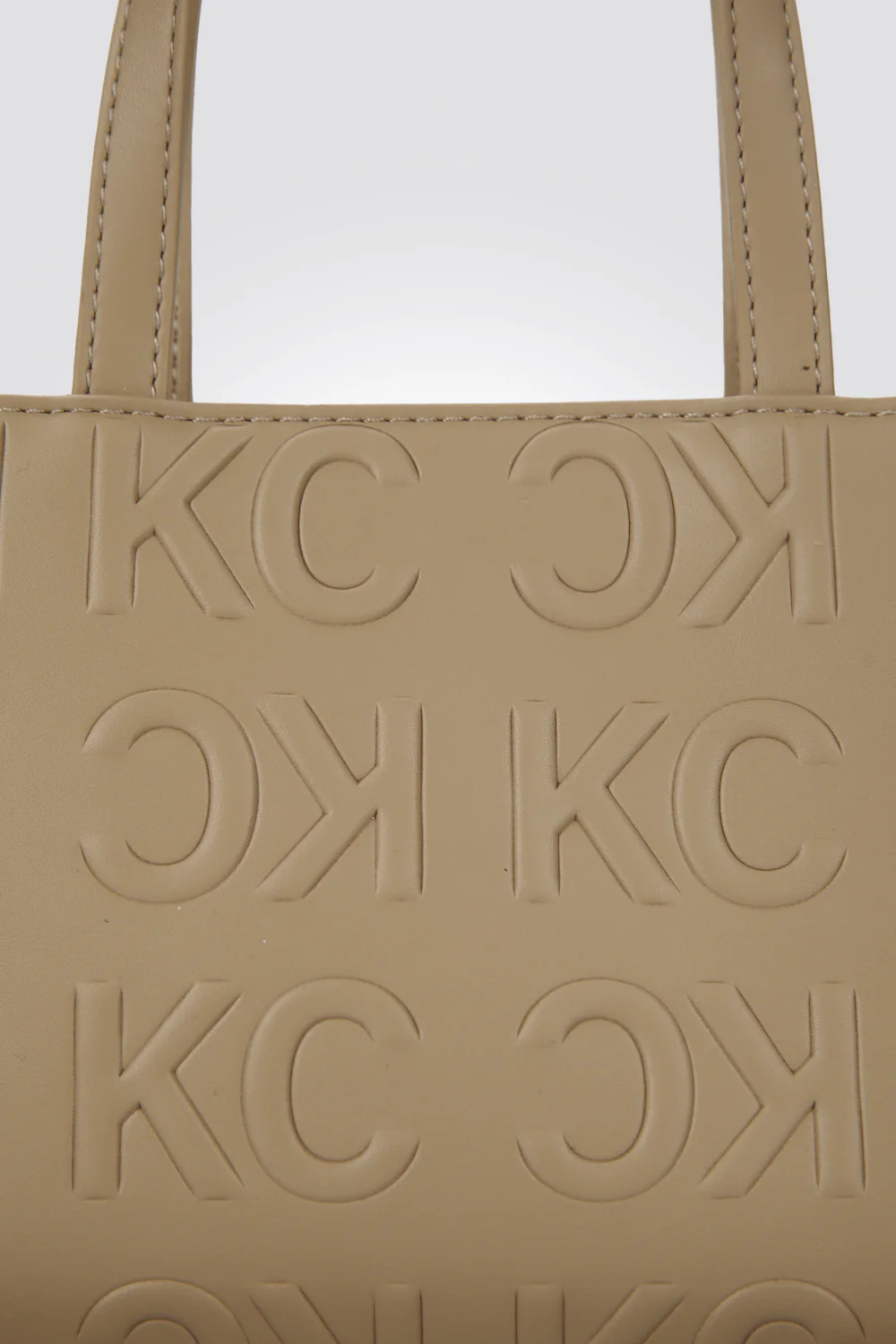 תיק יד MINI TOTE דמוי עור בצבע בז' - Image 3