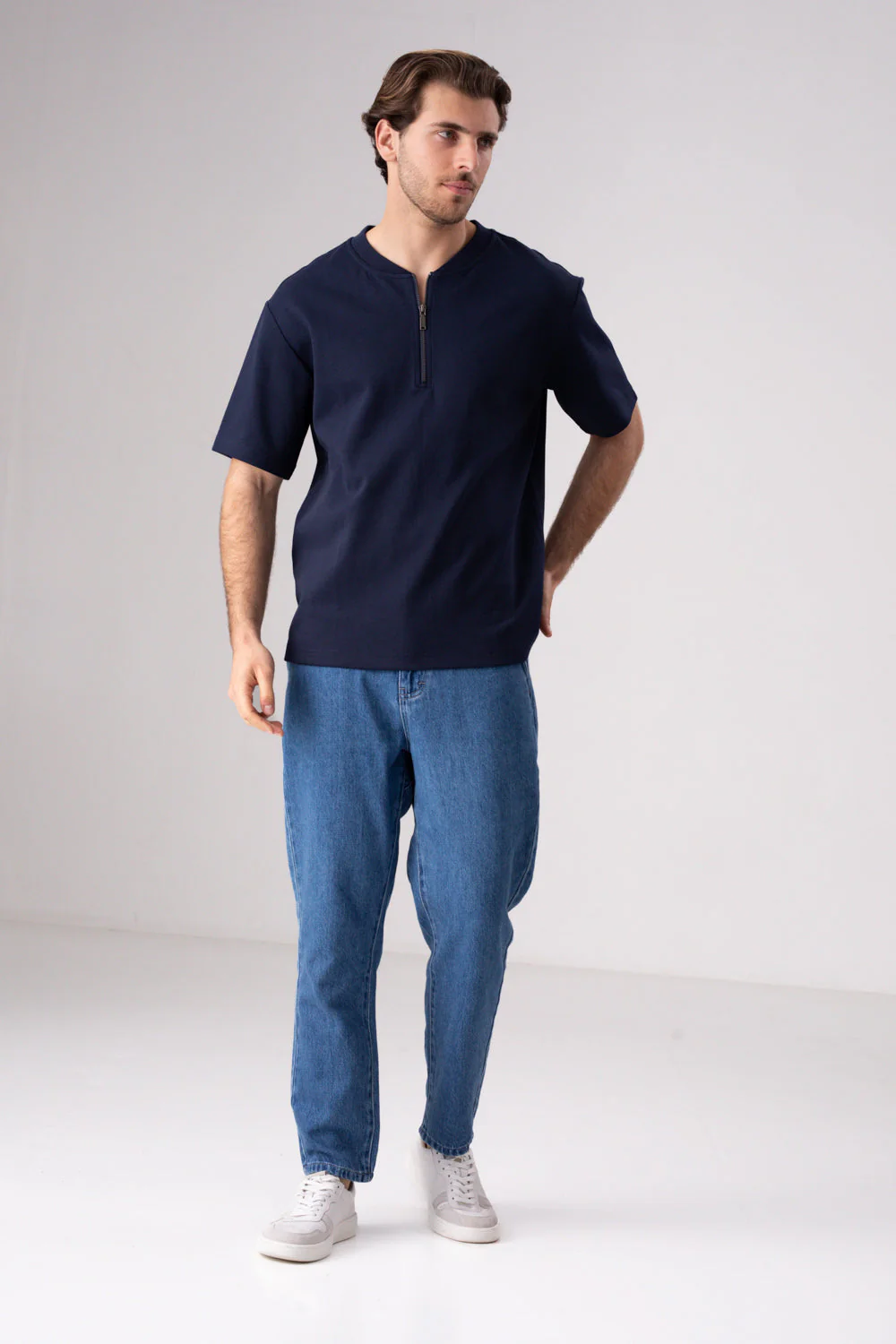 חולצת אינטרלוק עם חצי רוכסן - Image 4