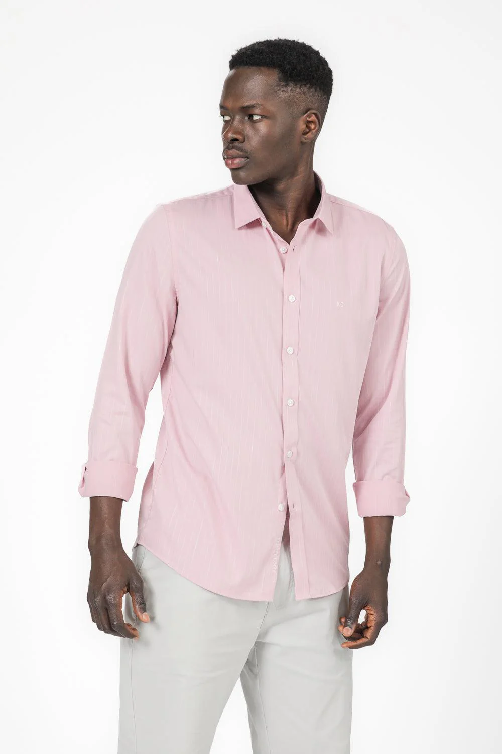 מכופתרת פסים SLIM FIT בצבע ורוד - Image 2