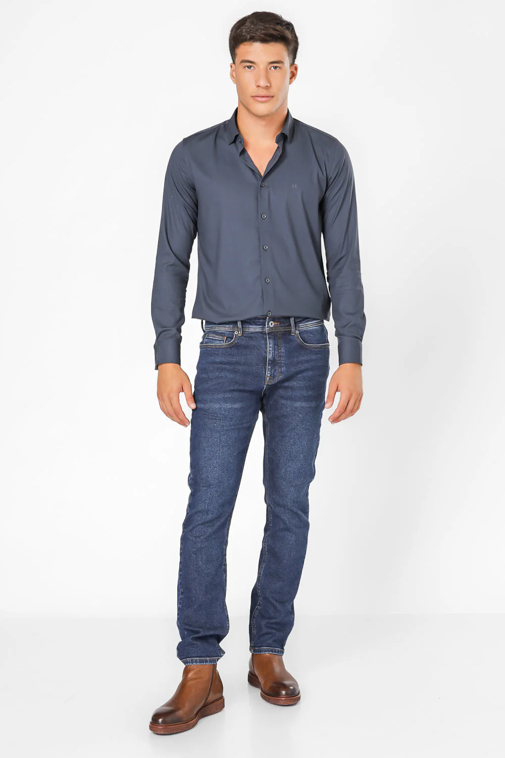ג'ינס SLIM DENIM בצבע כחול כהה - Image 2