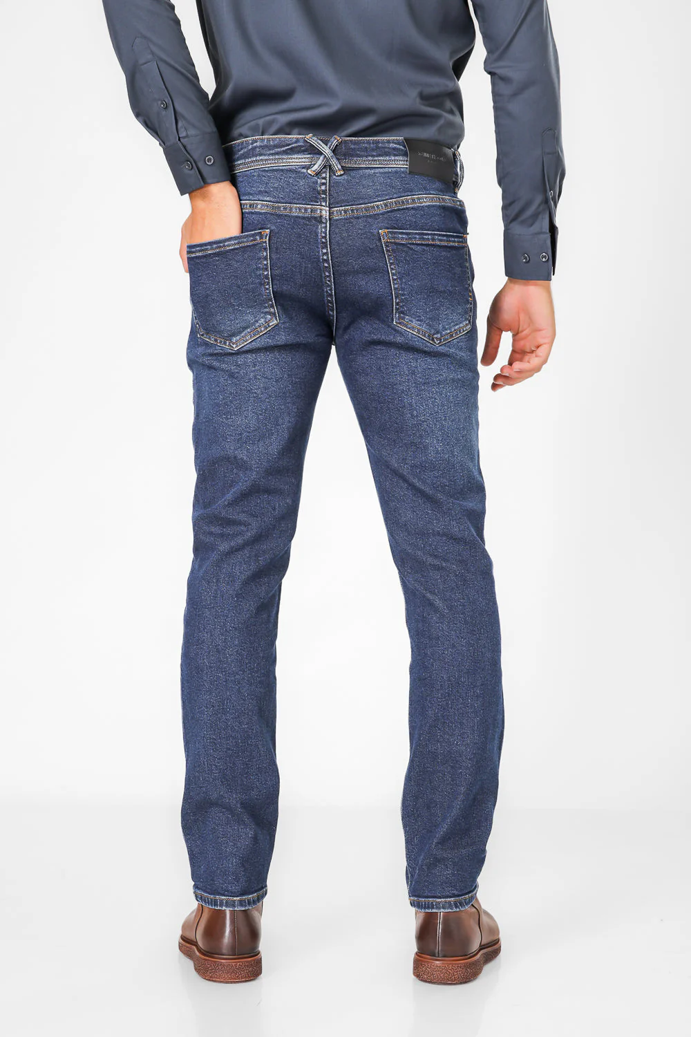 ג'ינס SLIM DENIM בצבע כחול כהה - Image 5