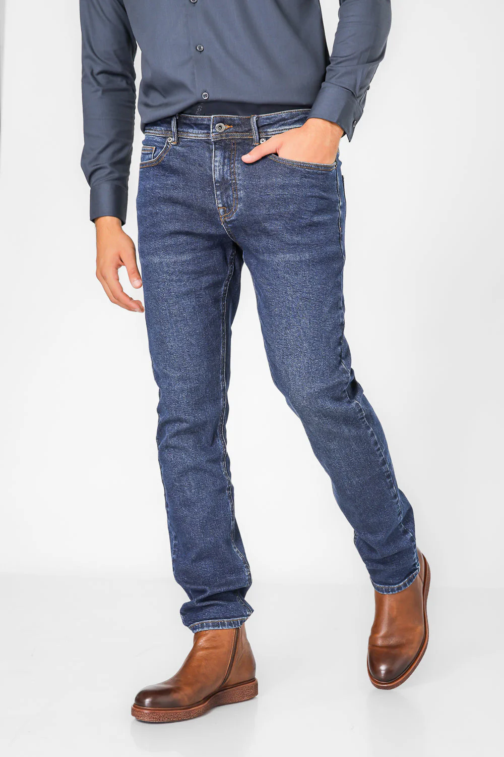 ג'ינס SLIM DENIM בצבע כחול כהה - Image 7
