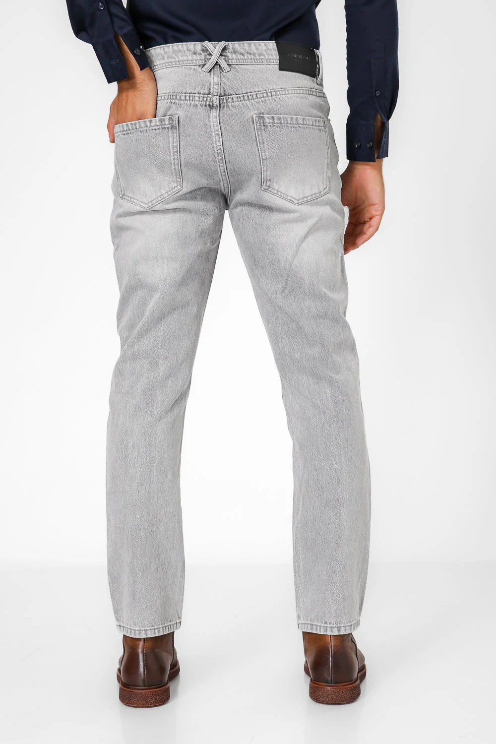ג'ינס SLIM WASHED בצבע אפור בהיר - Image 3