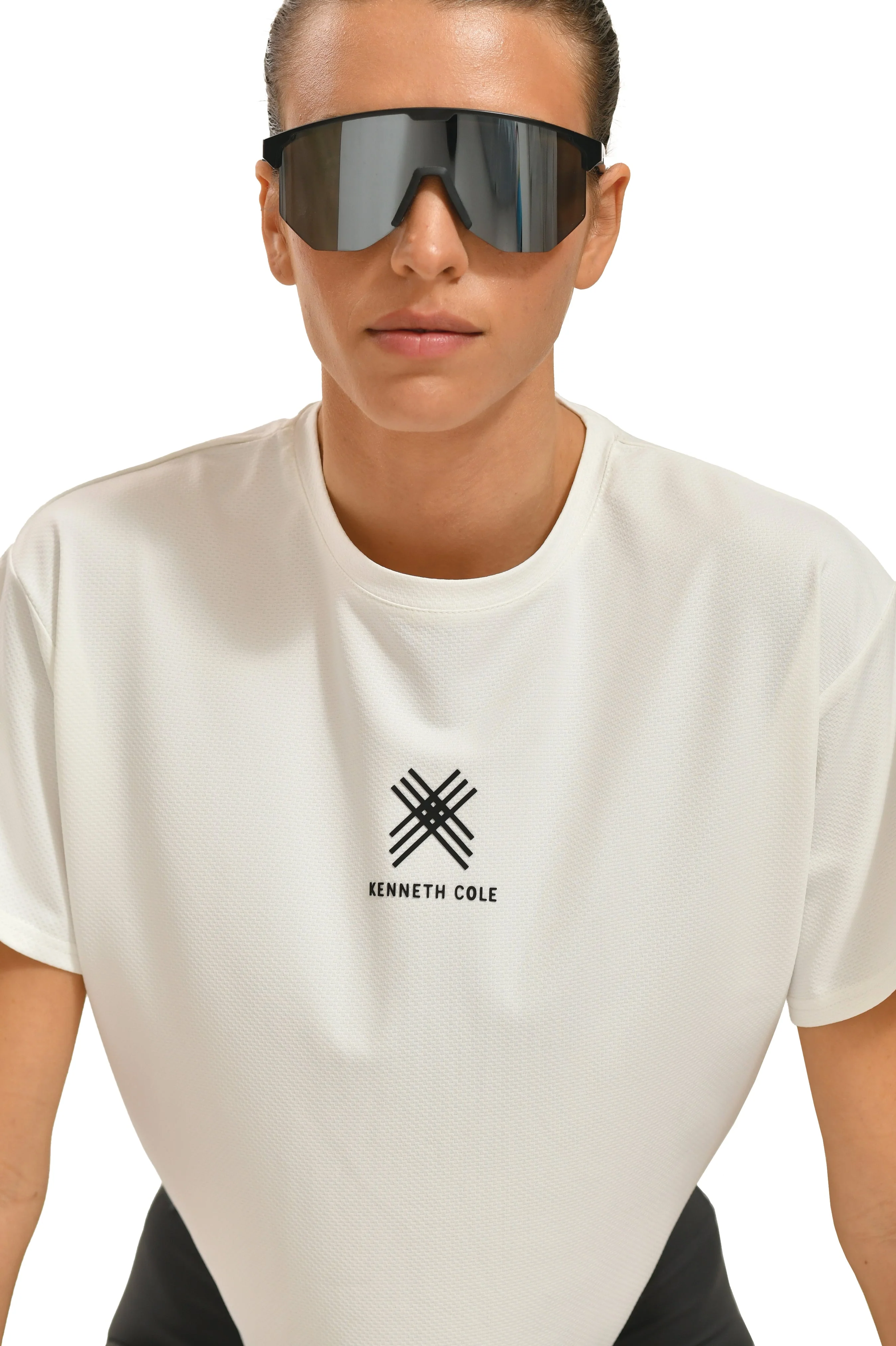 טישירט לנשים Cropped בצבע לבן - Image 3